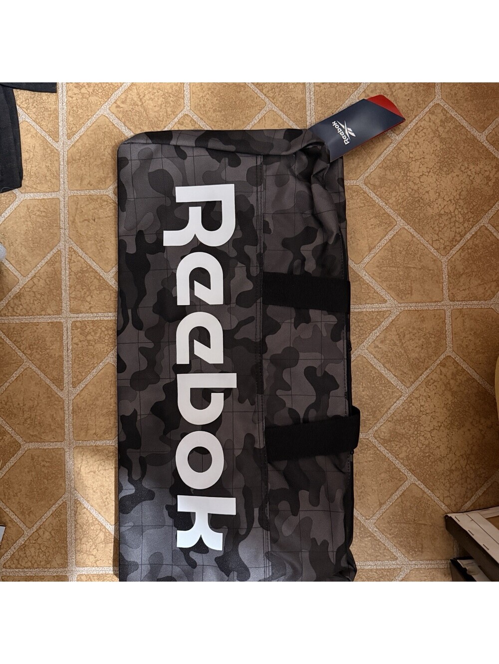 Reebok Core Grip Duffel Bag Medium Camo Black Gray  Gym Bag